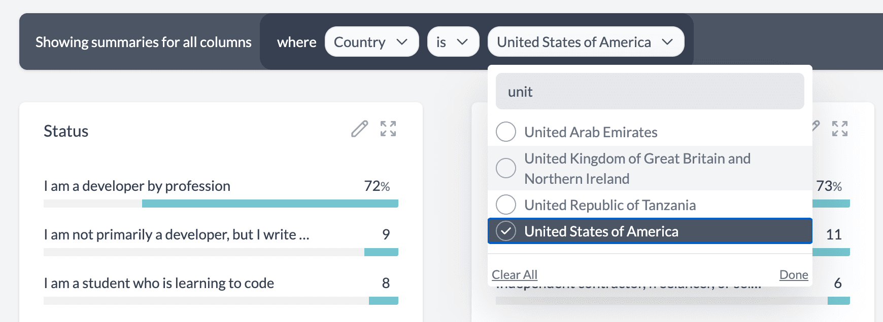 AddMaple filter by country